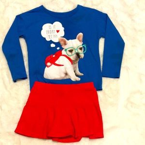 Matching long sleeve shirt and skirt size 4T